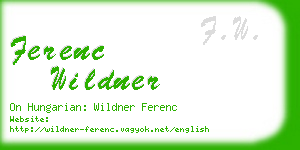 ferenc wildner business card